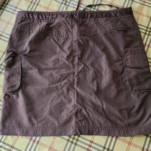 Columbia Cargo Mini Skirt Size L Large Brown Drawstring Zip Pockets
